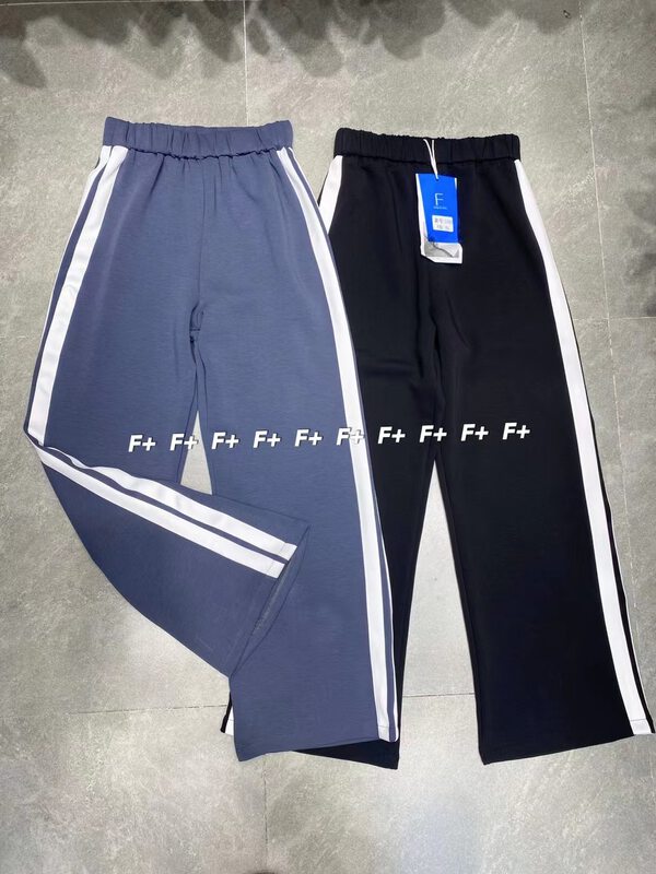 New in autumn! [F] High waist slimming loose color matching casual pants 1595# HBX
