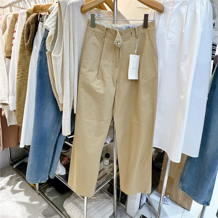 New in autumn!【SELNE】High-waisted straight-leg wide-leg casual pants 9105# XYJ