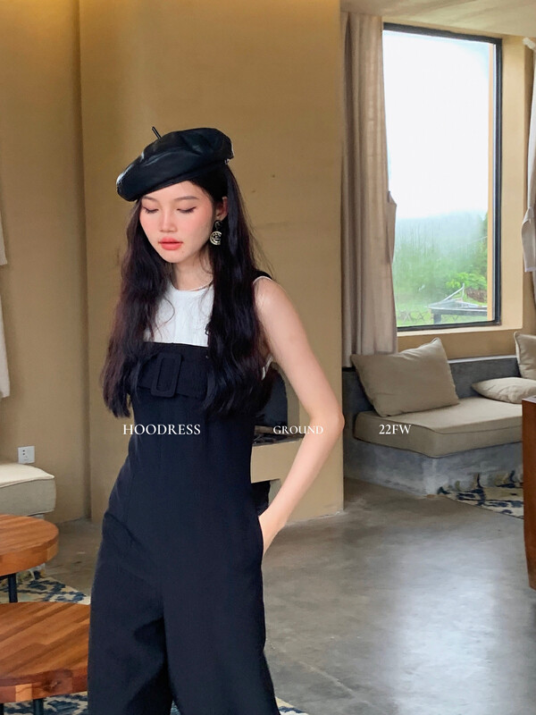 Autumn is new! [Fire HOODRESS] Design big-name wide-leg slim overalls (with belt) 22423# JHY