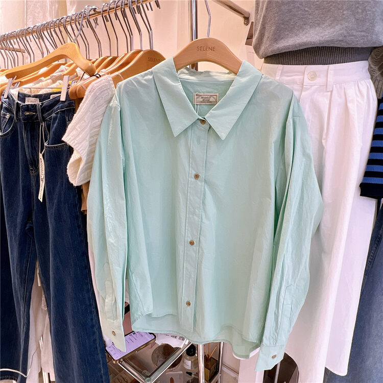 Autumn is new!【SELNE】Korean simple loose shirt 8101# XYJ
