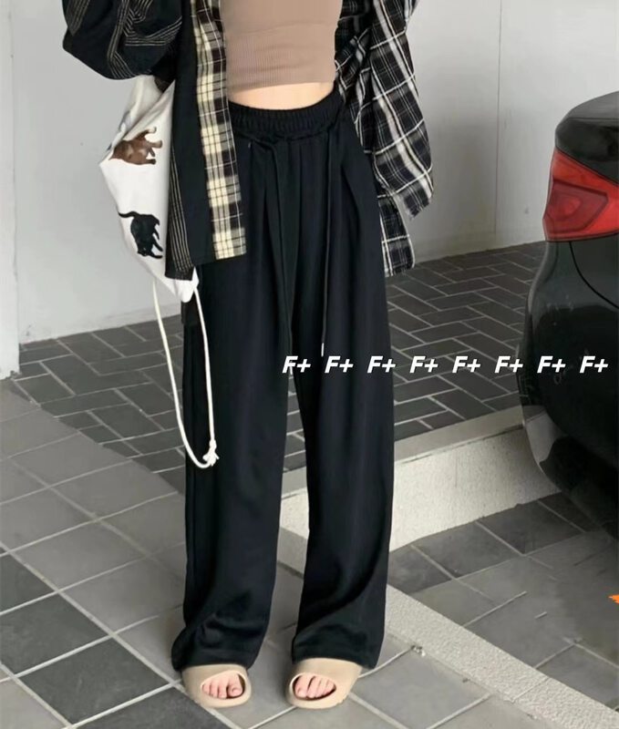Autumn is new! [F] Elastic high waist all-match sports casual pants (with waist rope) 1610# HBX