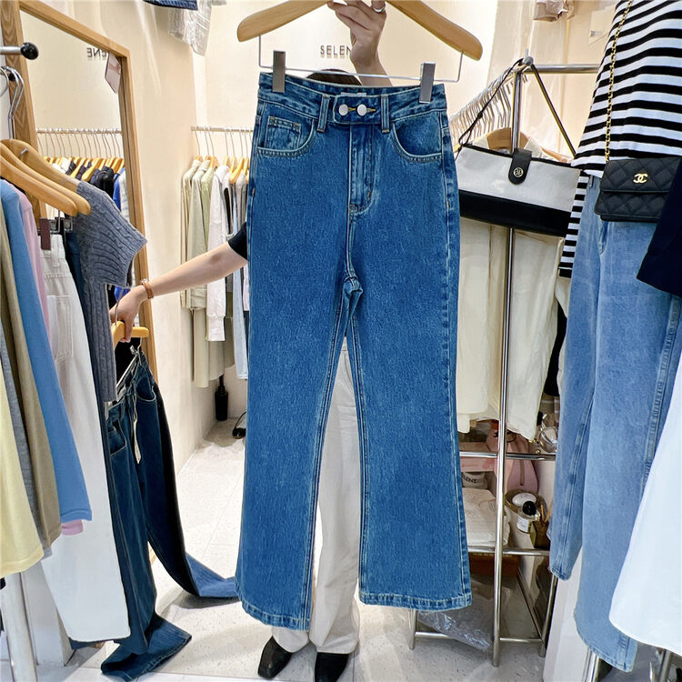 New in early autumn!【SELNE】High waisted micro-flare all-match jeans 5806# XYJ