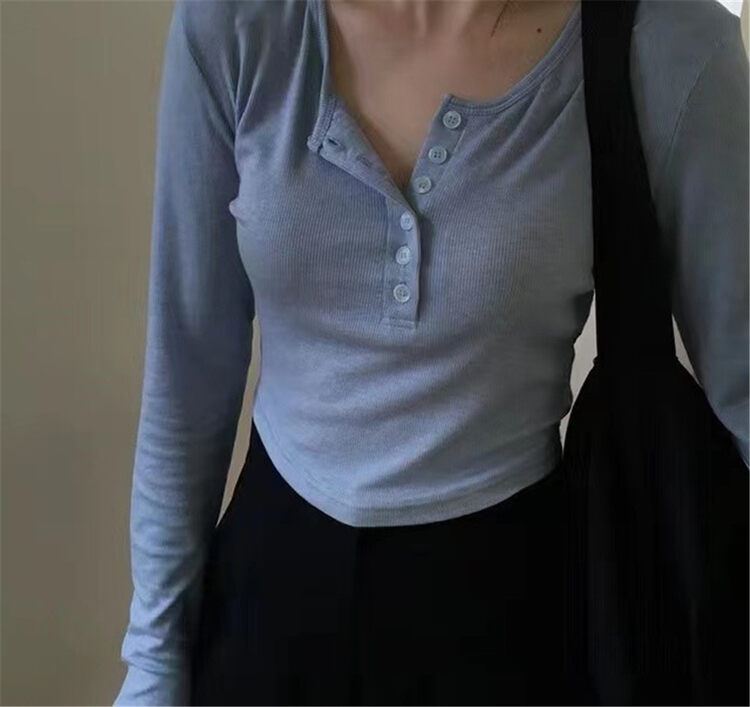 New in autumn! [SELNENE] Korean version of the simple slim long-sleeved T-shirt 8401# XYJ
