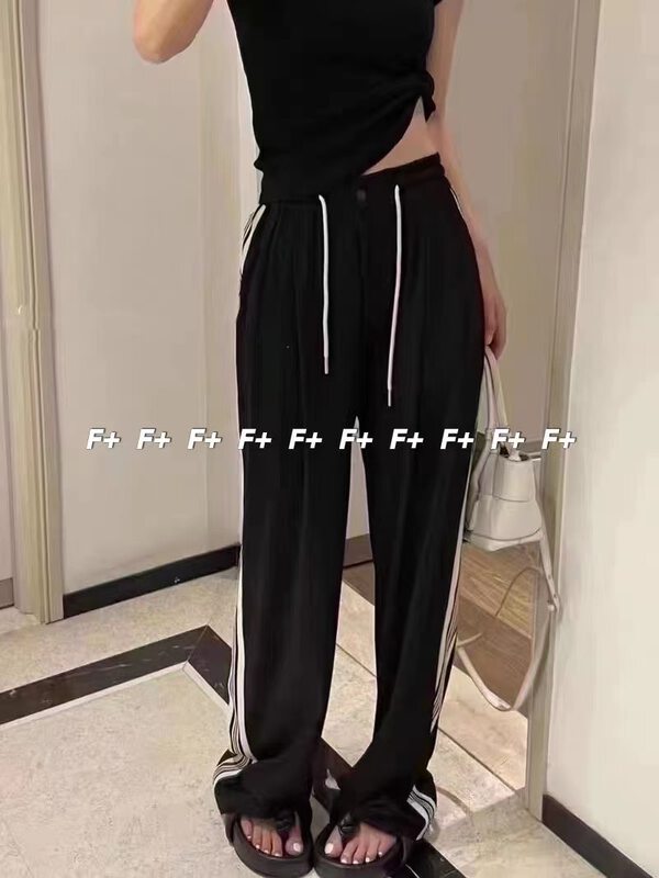 New in early autumn! [F] Drawstring comfortable all-match color-blocking casual pants YS1-1307# HBX