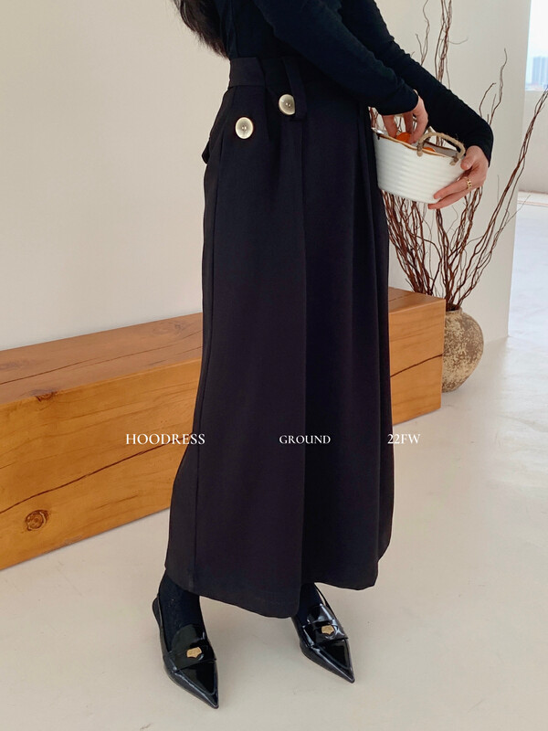 Autumn is new! [Fire HOODRESS] temperament double button design back slit suit material skirt 22314# JHY