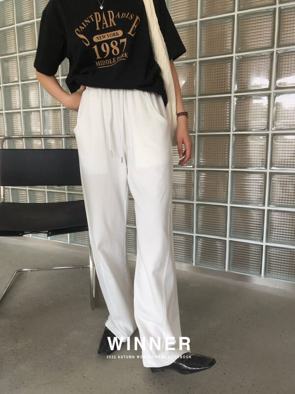 New in early autumn! [WINNER] Korean version slim loose lace-up casual pants 8833# LL