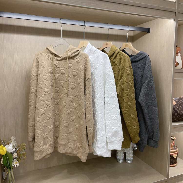 New in autumn! [Miss Xixi] hooded solid color all-match pullover sweater 1839# L