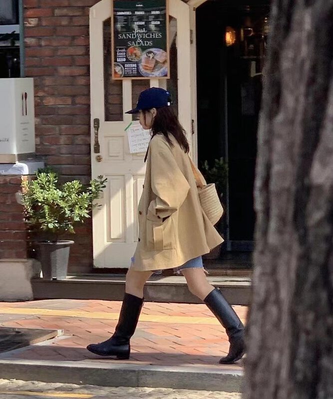 New in early autumn! [SELNE] Color-blocking age-reducing fashion trench coat 9602# XYJ
