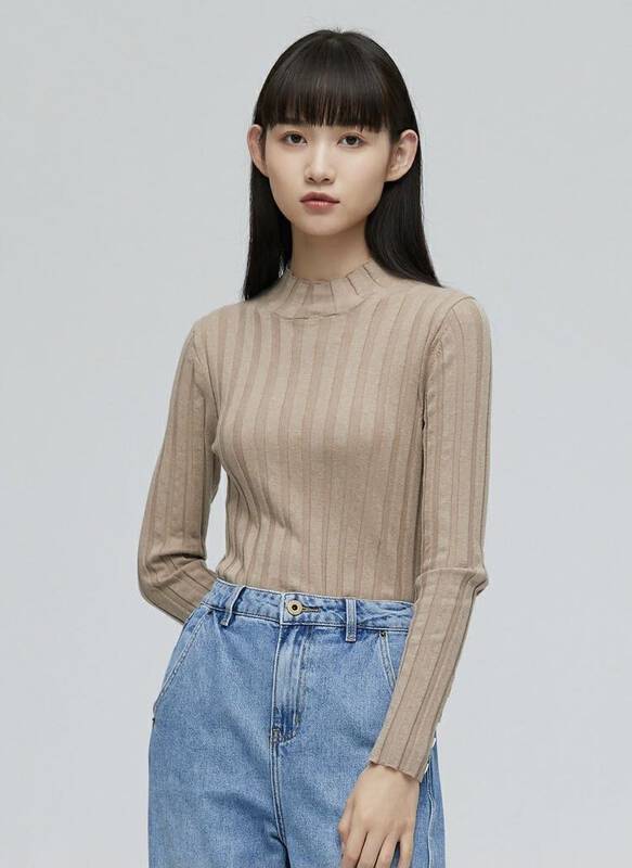 【LMK】Half turtleneck knitted sweater hf0022# HJY