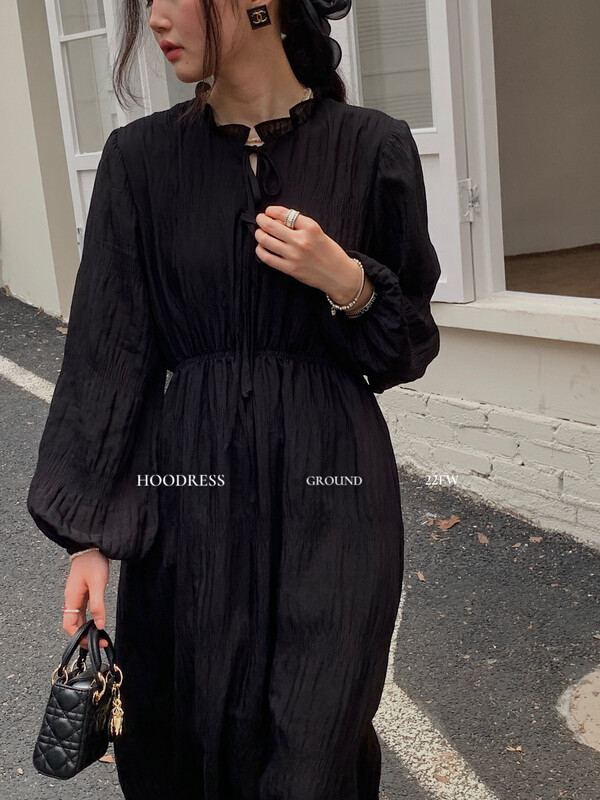 New in early autumn! [Fire HOODRESS] French high-end pleated waist dress 22379# JHY