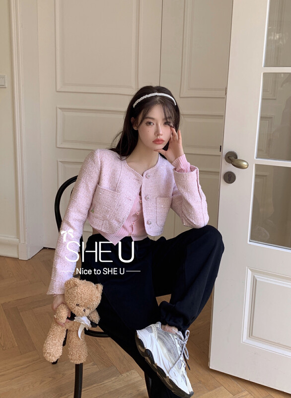 [SHE U] Xiaoxiang style small flower short coat 880018