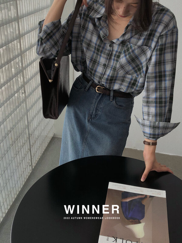 New in early autumn!【WINNER】Single-breasted comfortable and versatile plaid shirt 8807# LL