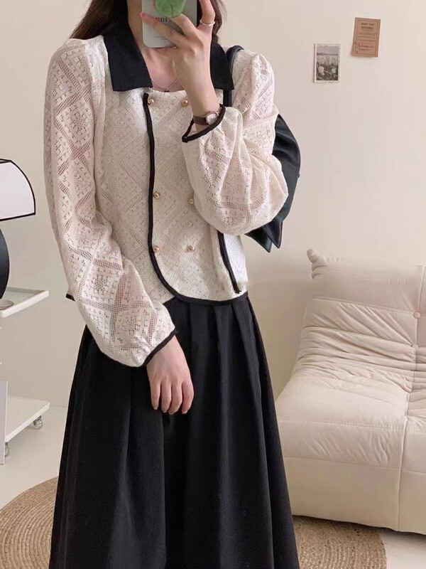 New in early autumn! [Miss Xixi] Korean version of the doll collar casual slimming high-quality shirt 8507# L