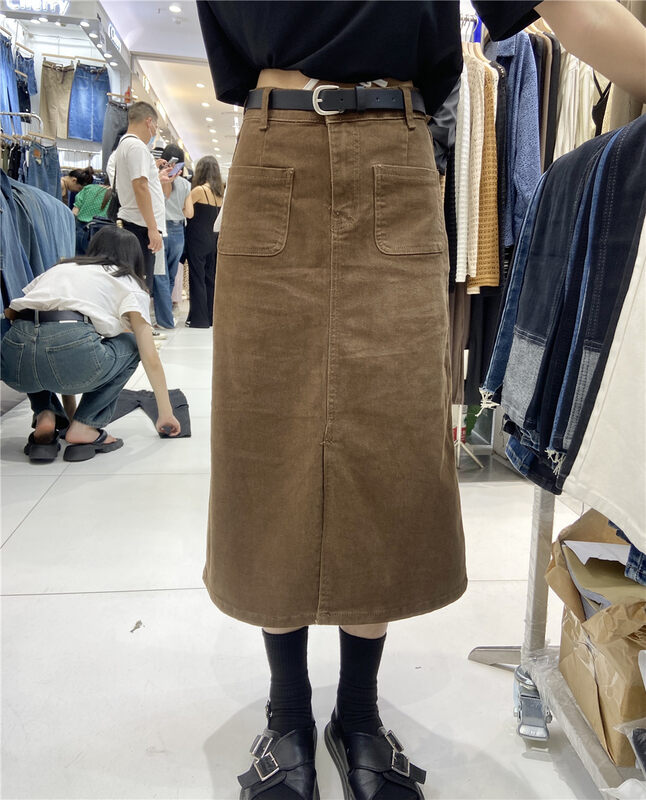 New in early autumn!【OKOY DENIM】Korean slit denim skirt 1809# HYY