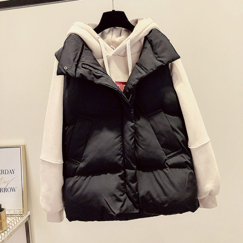 Down cotton vest women's  autumn and winter new Korean version loose short style outer wear all-match vest vest ladies jacket