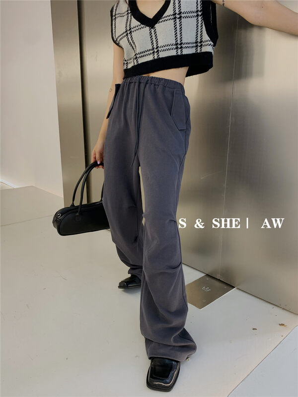 New in early autumn!【S&SHE】Comfortable and versatile simple casual pants MODEIKP4269T# HYY
