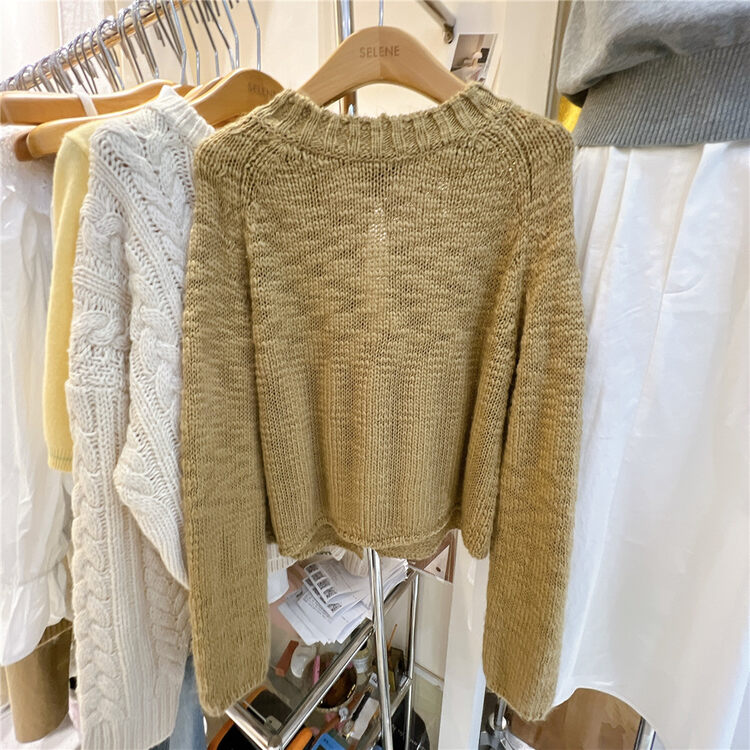 New in autumn! [SELNENE] warm sweater with tie-back design 5304# XYJ