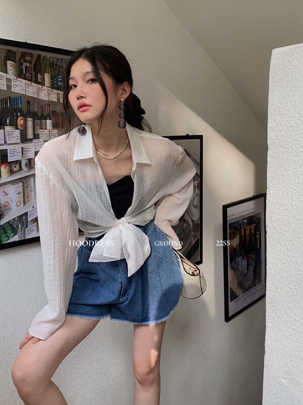 [Fire HOODRESS] Ice Silk Texture Versatile Sunscreen Air Conditioning Shirt 22274# JHY
