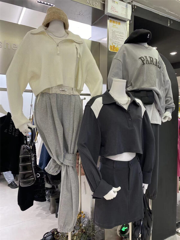New in autumn!【S&SHE】Korean solid color casual short warm sweater 4688A# HYY