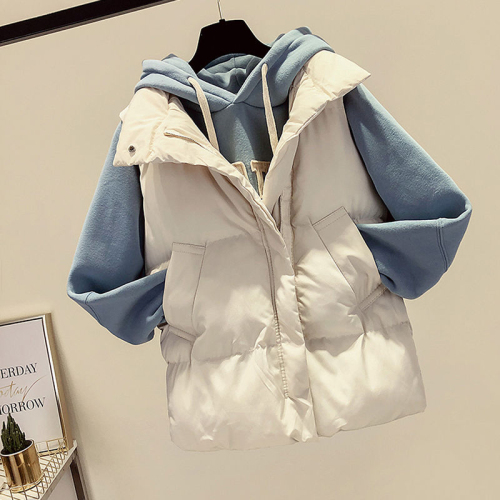Down cotton vest women's  autumn and winter new Korean version loose short style outer wear all-match vest vest ladies jacket