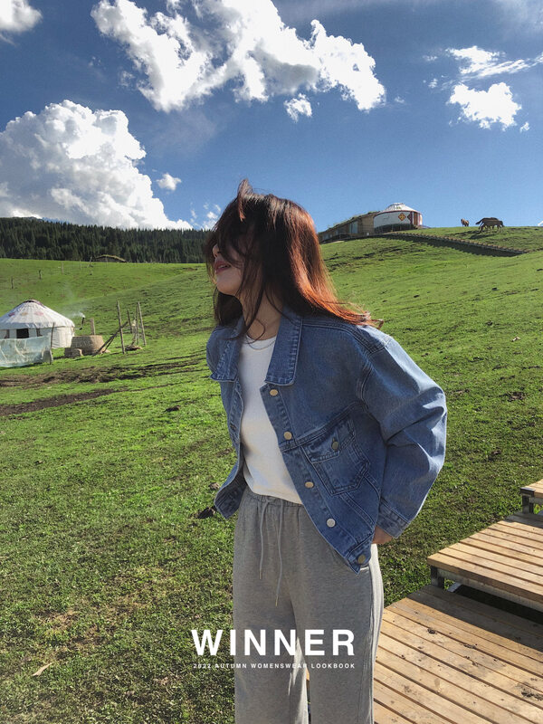 New in early autumn!【WINNER】Korean version of classic all-match denim jacket J005# LL