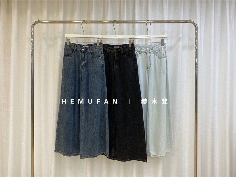 New in early autumn! [HEMUFAN] Popular wide-leg all-match jeans 8013# L