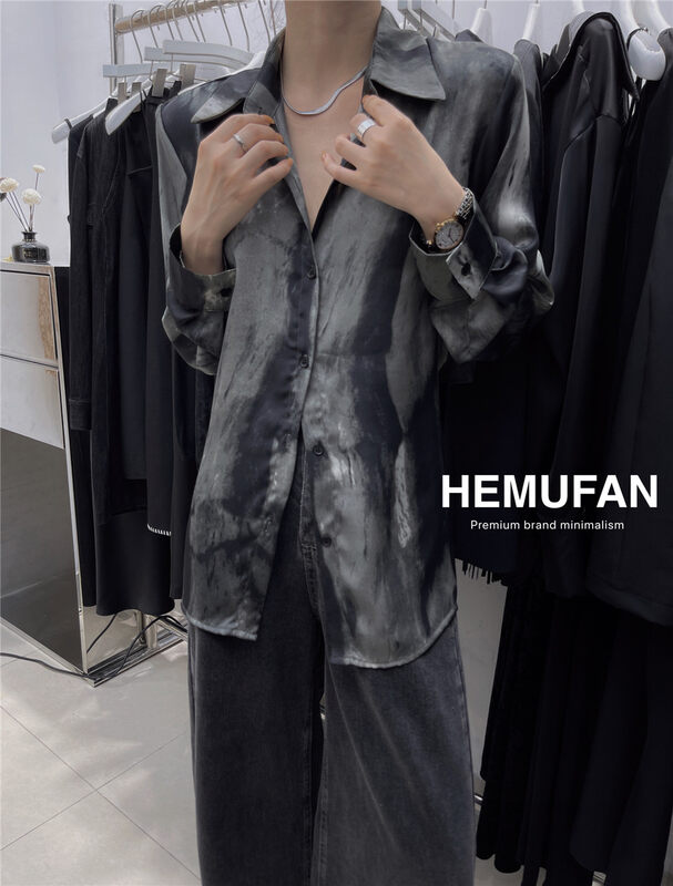 New in autumn!【HEMUFAN】Single-breasted big-name simple and comfortable shirt 5118# L