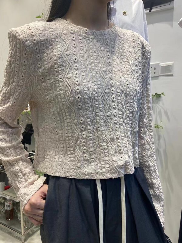New in early autumn! [REPLAY] round neck hollow short long sleeve T-shirt 10866# ZJY