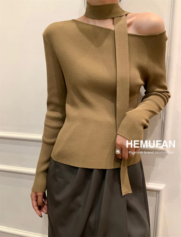 New in early autumn! [HEMUFAN Hemufan] Neat comfortable and versatile small shirt (with belt) A01# L