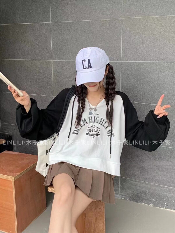 New in early autumn! [Muzijia] Letter printed hooded sweater YS1-88050# LSW