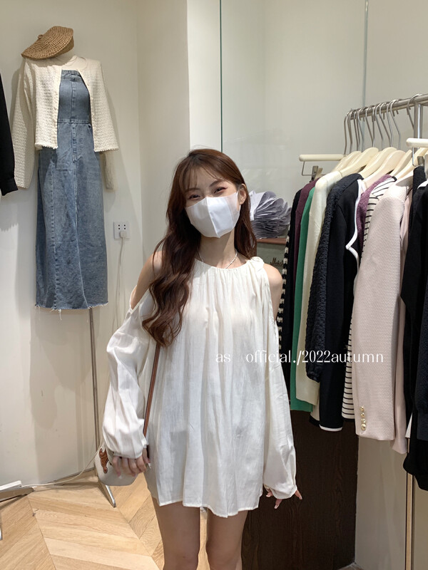 Autumn is new! [AS] Temperament Tencel off-the-shoulder shirt 2339# HJY