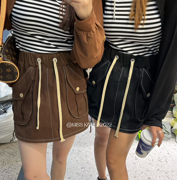 New in autumn!【MISS KOREA】Korean style drawstring slim skirt 9285# HBX