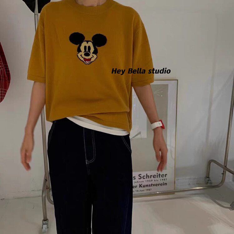 New in autumn!【HEY BELLA】Korean Mickey Loose Knit Sweater 9209# L