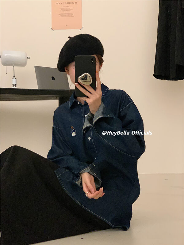 New in early autumn!【HEY BELLA】Fashionable casual all-match denim shirt YS1-22019-1# LL