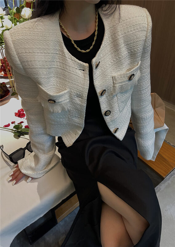 New in early autumn!【TOP CLOSET】Korean gold buckle fashionable short coat 9807# OZQ