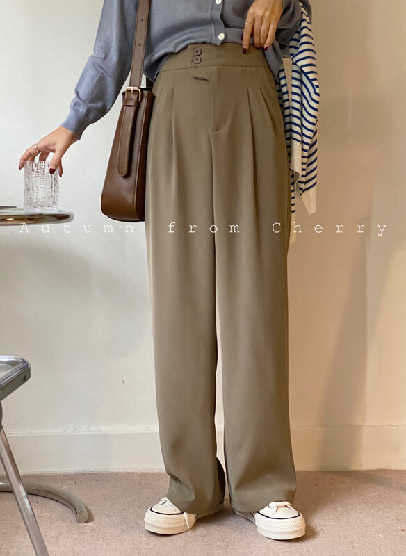 New in autumn! [CHERRY STUDIO] Korean ins straight commuter trousers 6720# HBX