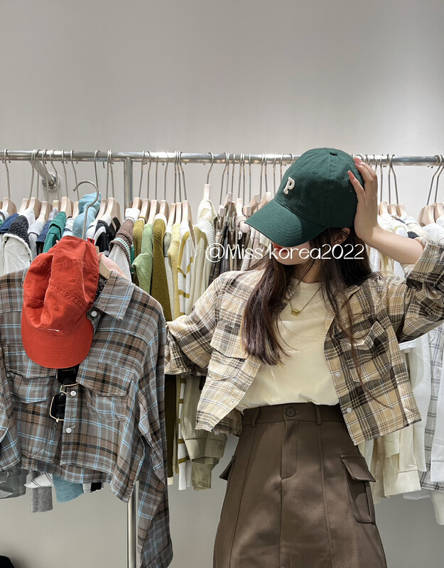 New in autumn!【MISS KOREA】Korean version all-match plaid casual shirt 9223# HBX