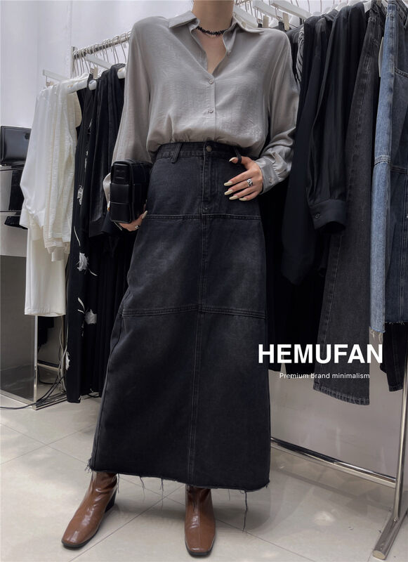 New in early autumn! [HEMUFAN Hemufan] high-end comfortable casual simple skirt 8018# L