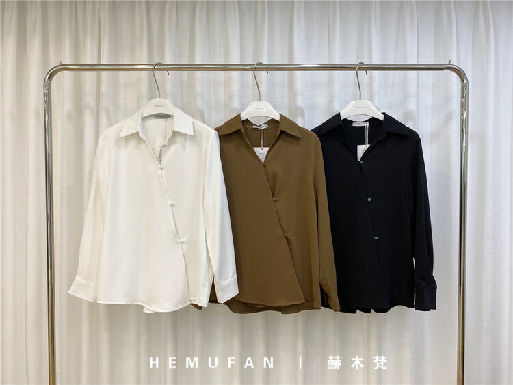 New in early autumn! [HEMUFAN] Commuter simple and comfortable all-match shirt 3995# L