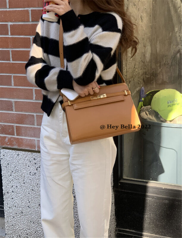 New in autumn!【HEY BELLA】Striped loose single-breasted knitted cardigan B9156# L