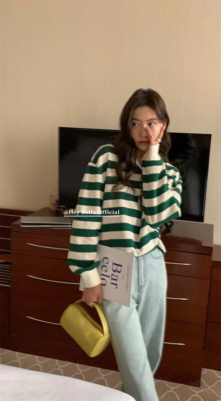 New in early autumn!【HEY BELLA】Fashion striped casual sweater YS1-1813# LL