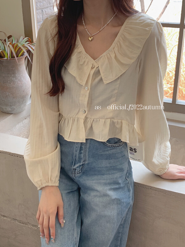 New in early autumn! [AS] Sweet and gentle ruffled shirt 2321# HJY