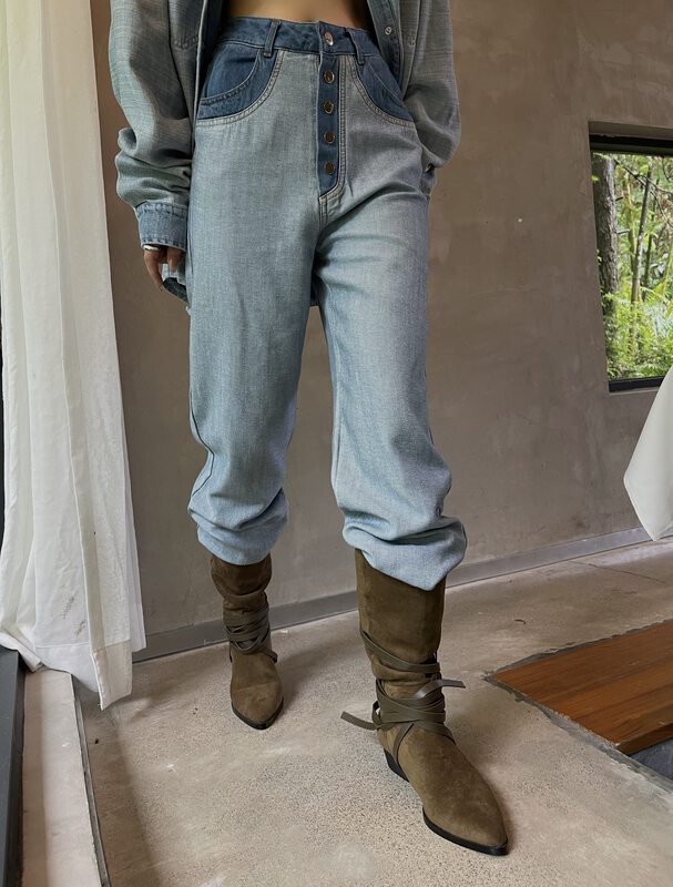 New in early autumn!【TOP CLOSET】reverse design versatile breasted jeans 30986# OZQ