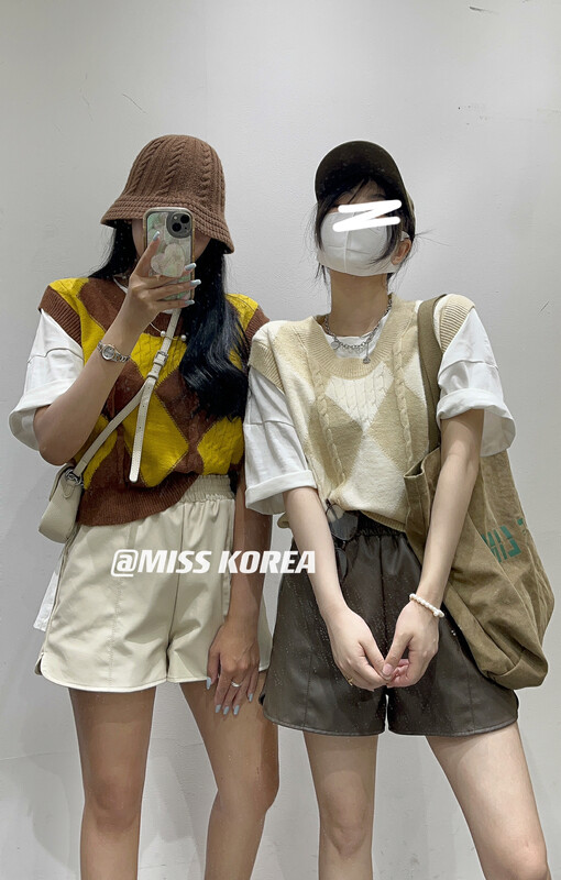 New in early autumn!【MISS KOREA】Korean version of the plaid all-match vest 9127# HBX