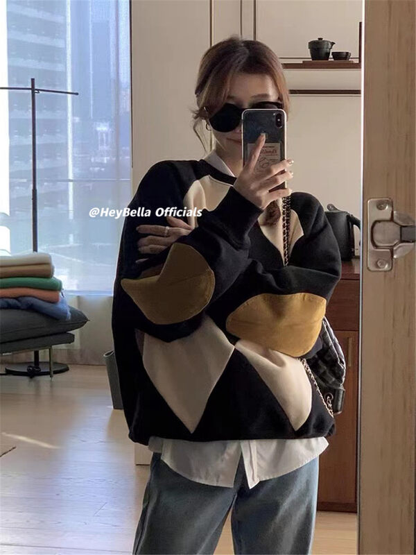 New in early autumn!【HEY BELLA】Fashion rhombus loose all-match sweater YS1-1819# LL