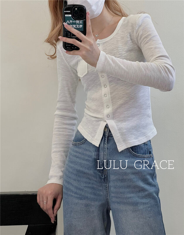 New in autumn!【LULU GRACE】Korean casual simple and versatile knitted sweater 9195# ZJY