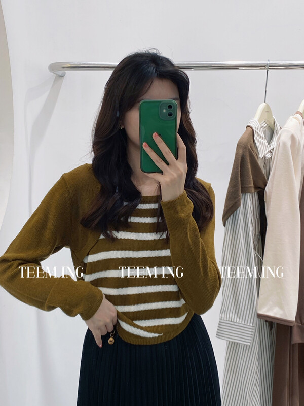 New in autumn! [TEEM ING] Two short warm sweaters with fake design 22T577# HJY