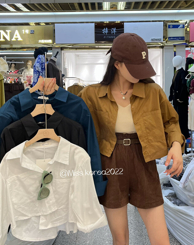 Autumn is new!【MISS KOREA】Korean style fashion shoulder pad retro shirt (only selling shirts) 9225# HBX