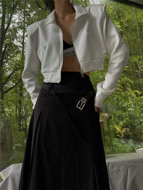 New in early autumn! [TOP CLOSET] zipper stand collar fashionable short coat 9826# OZQ
