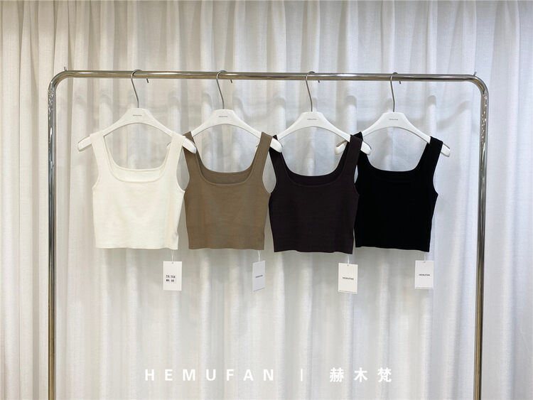New in early autumn!【HEMUFAN】basic all-match simple vest/sling 8058# L
